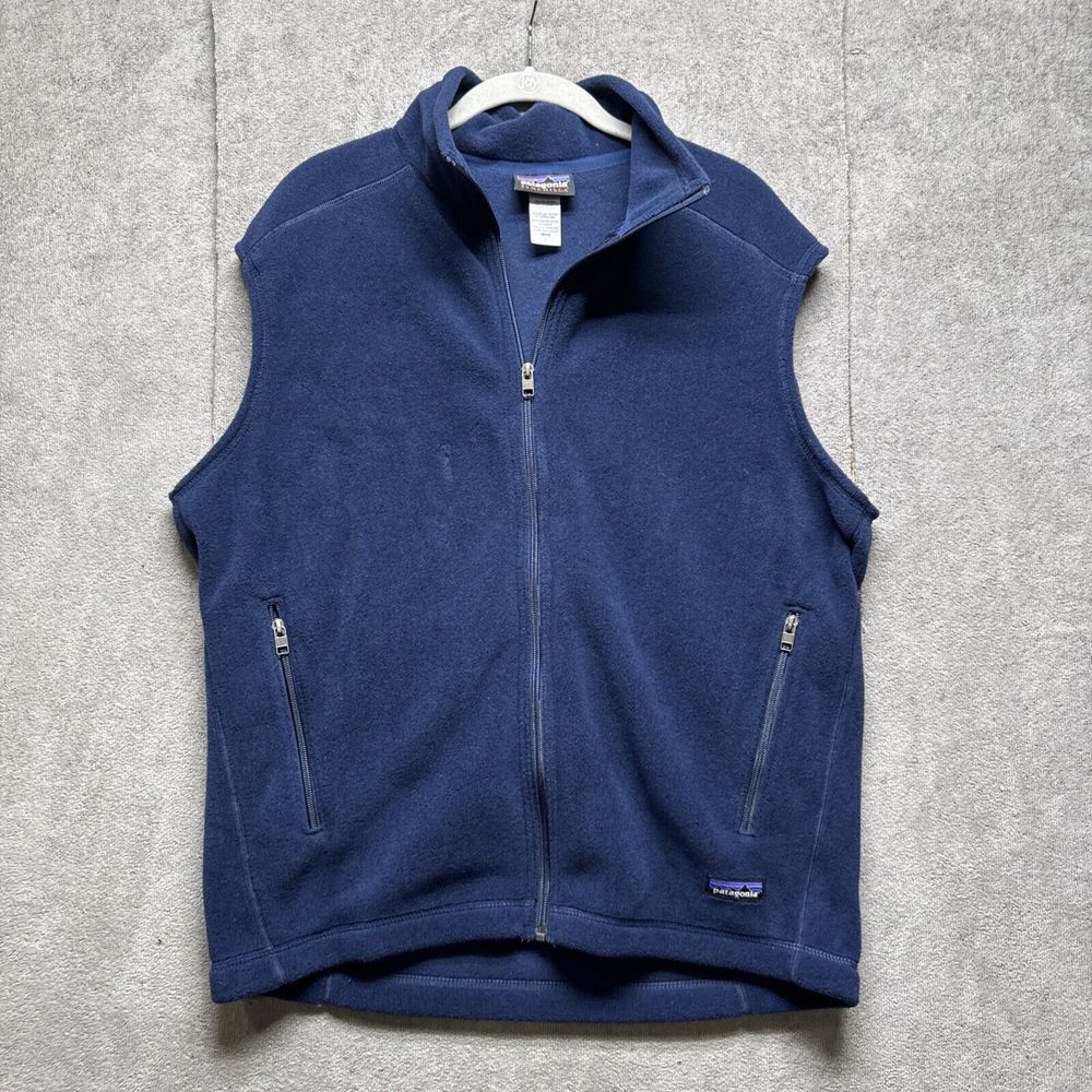 Patagonia Synchilla Vest Mens Large Navy Blue Zip Fleece Outdoors Gorpcore